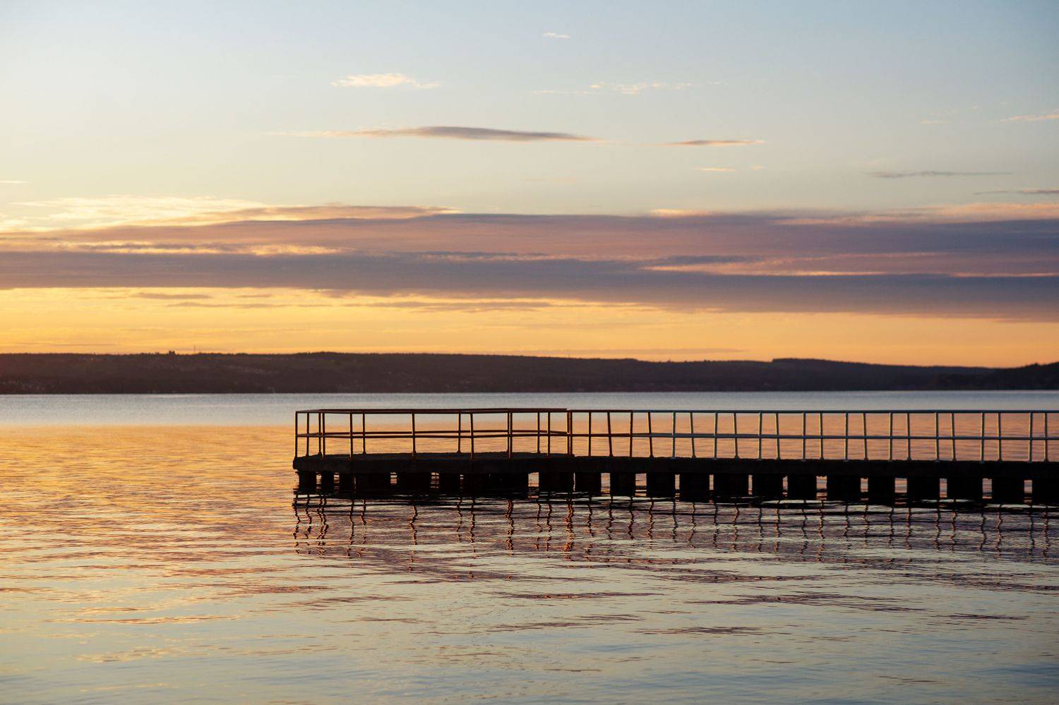 закат, река, кама, мостик, Елена Осокина