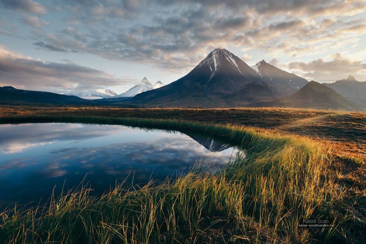 камчатка, вулкан, отражение, озеро, зимина, Kaiser Sozo