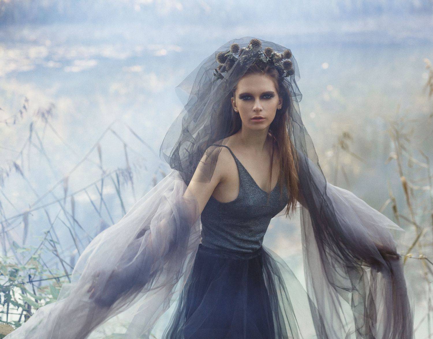 панночка, туман, река, мистика, арт, страшная красавица, Оксана Ведмеденко