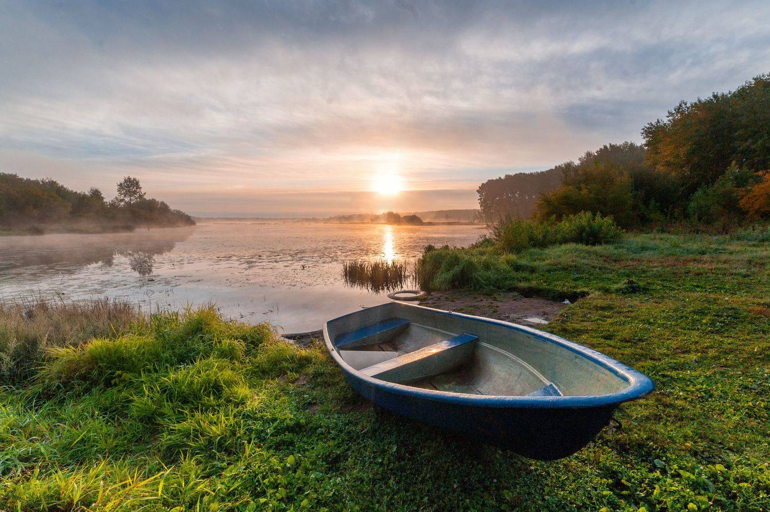 рассвет, туман, россия, сентябрь, вода, Андрей Малыгин