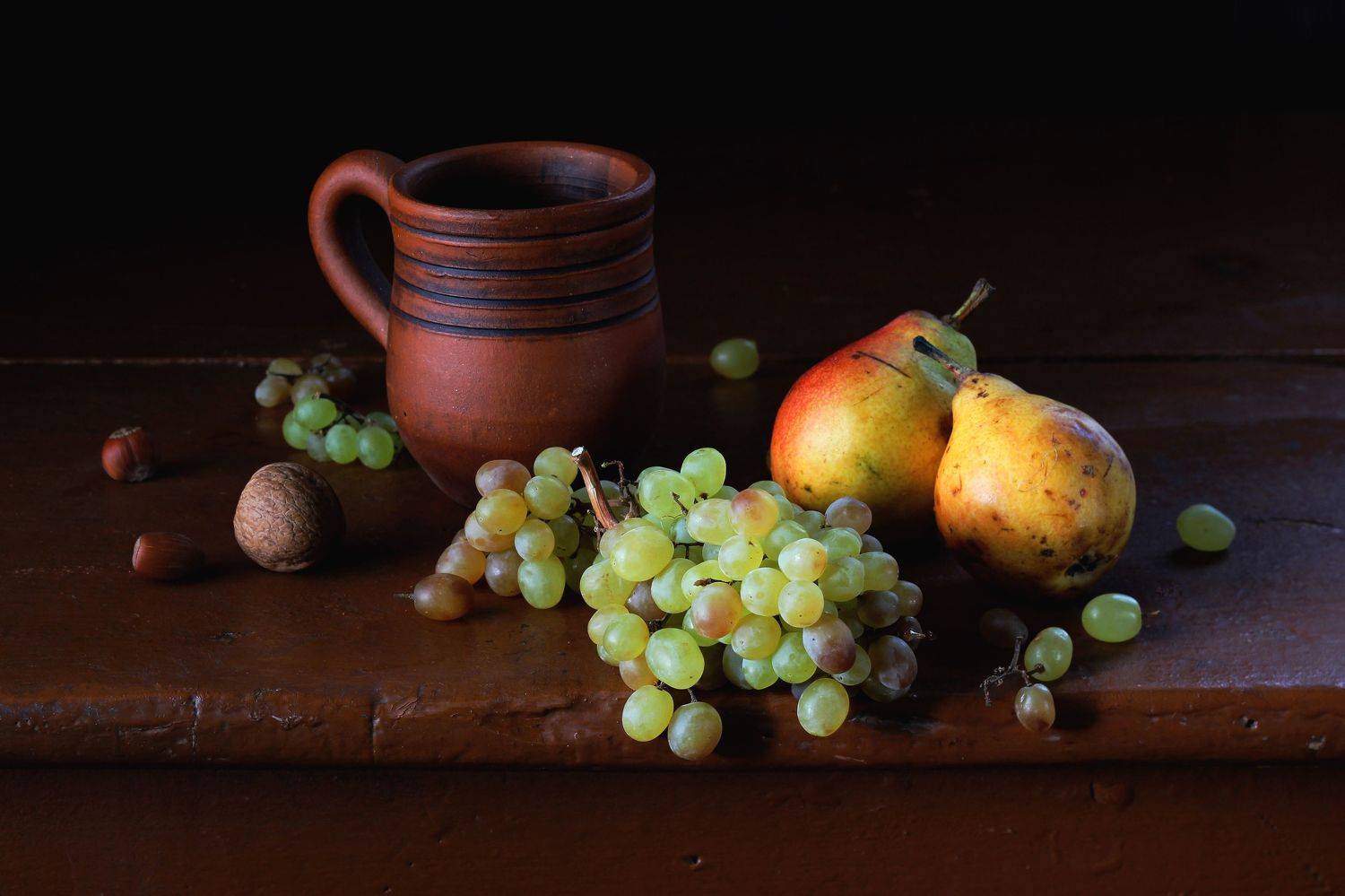натюрморт, фотонатюрморт, осень, фрукты, груши, виноград, наталья казанцева, Наталья Казанцева