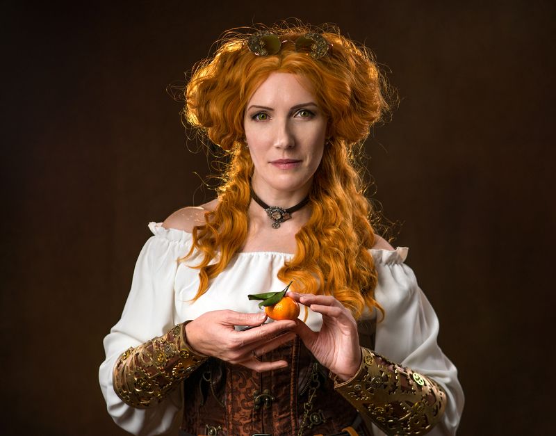 рыжая девушка, женский потрет, жанровый портрет, FINE ART PORTRAIT Мандариновое настроение фото превью