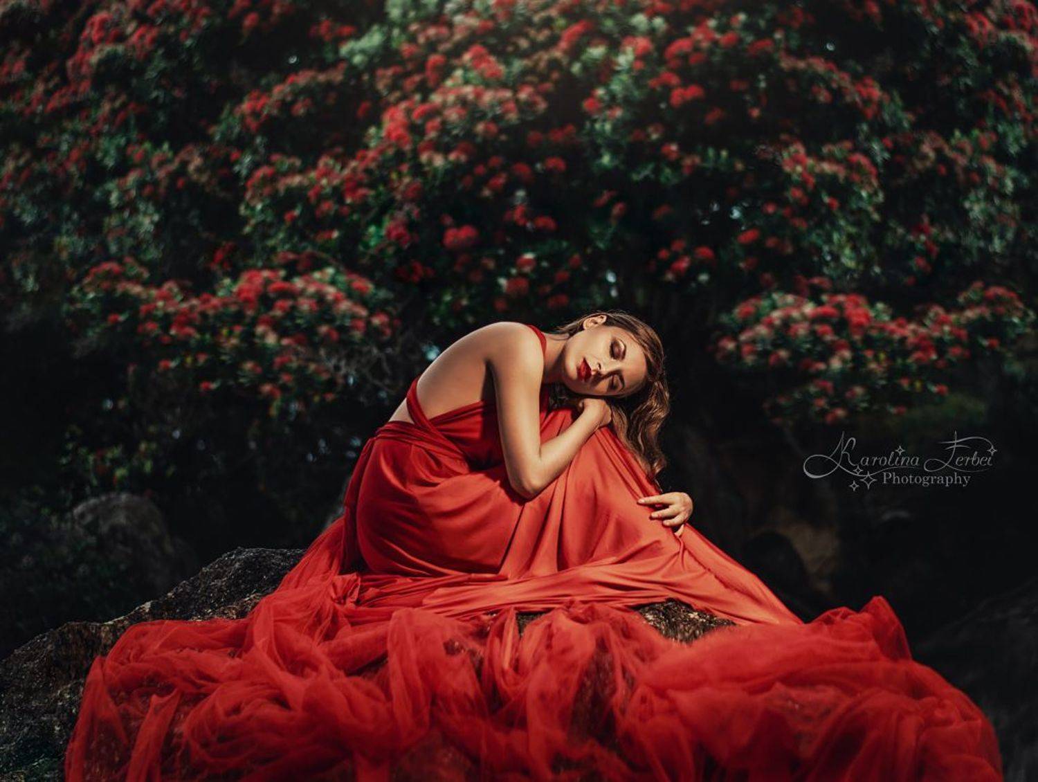 light, dress, makeup, magic, fine art, художественная фотография, red, Karolina Ferbei