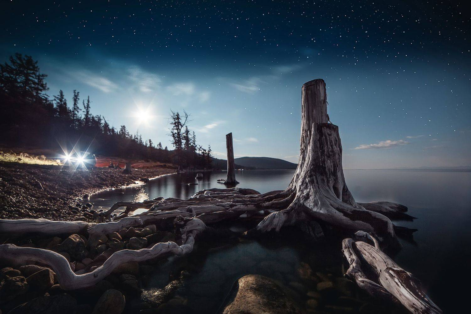 хубсугул, монголия, озеро, ночь, Александр Ипполитов