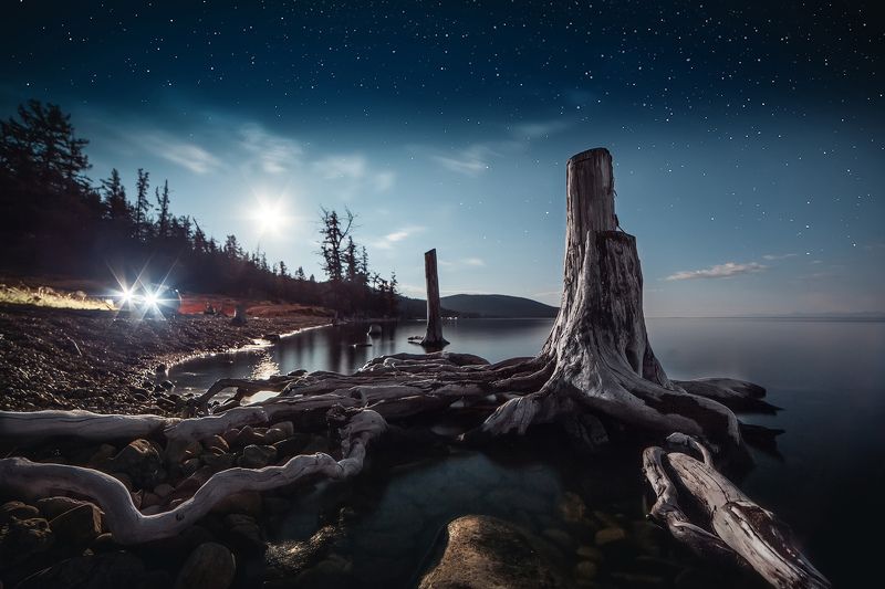 хубсугул, монголия, озеро, ночь Хубсугул фото превью