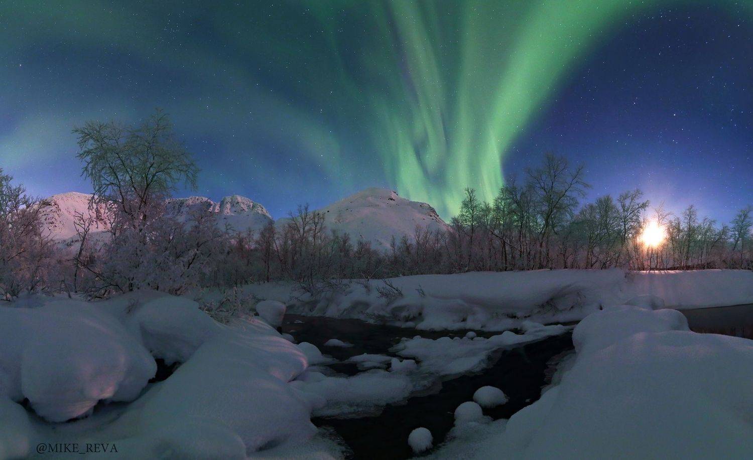 ночь ночной пейзаж астрофотография звезды созвездия хибины северное сияние, Михаил Рева