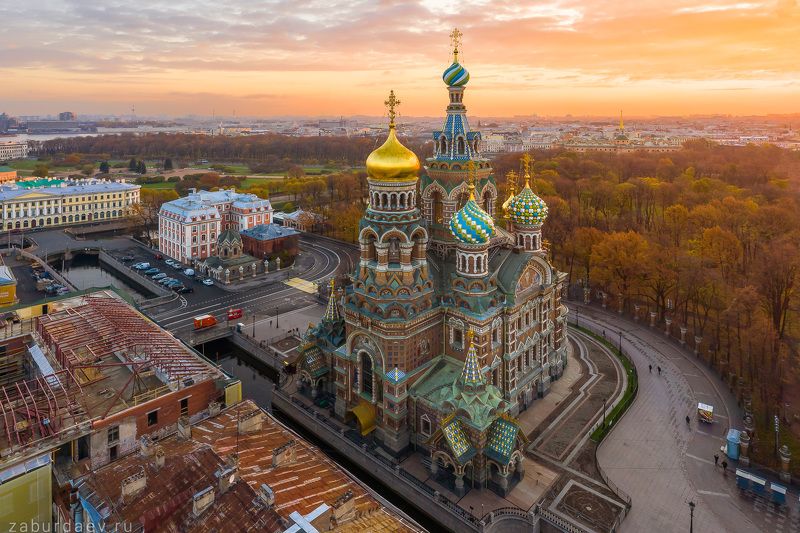 россия, петербург, осень, рассвет Спас на Крови фото превью