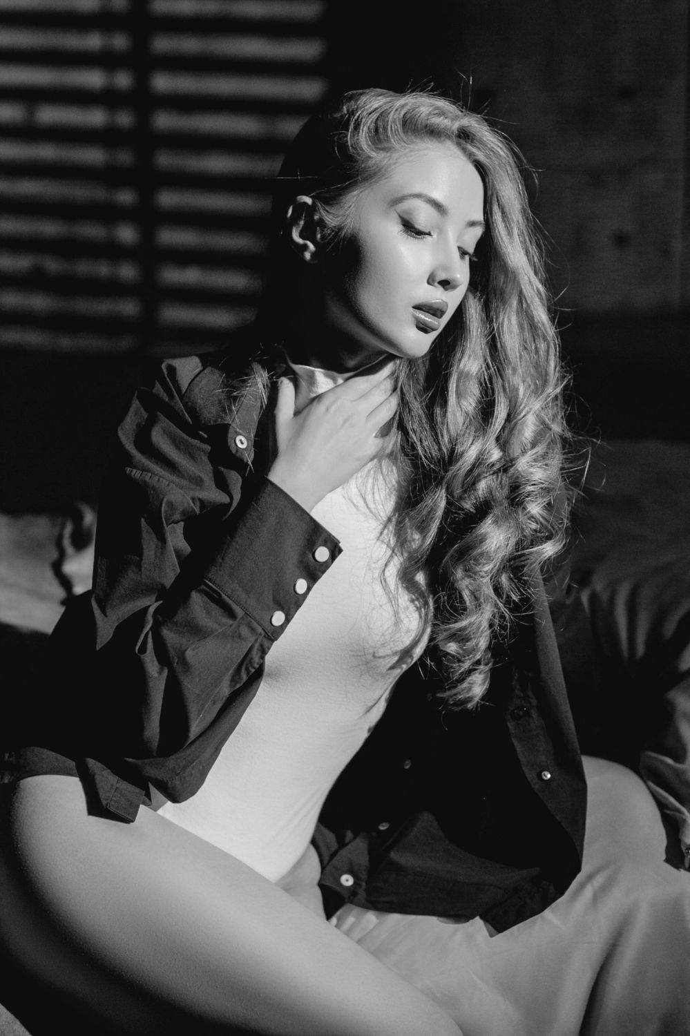Черно-белое фото, портрет, черно-белый портрет, женский портрет, Кристина Александриди