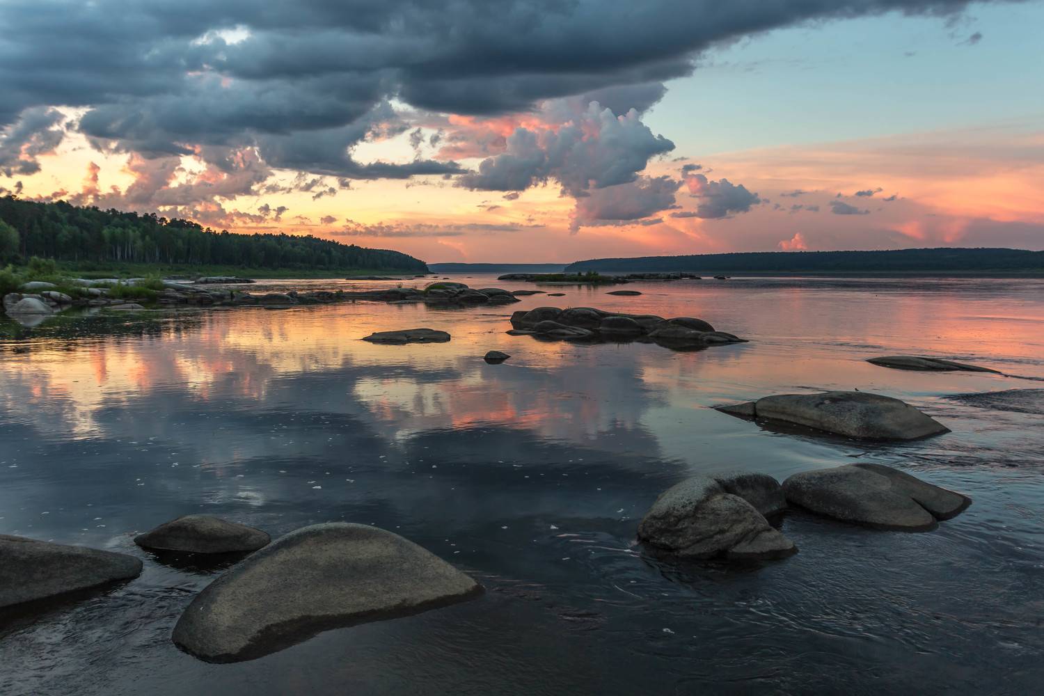 Ангара, закат, река, Ангара, Андрей Логвинович