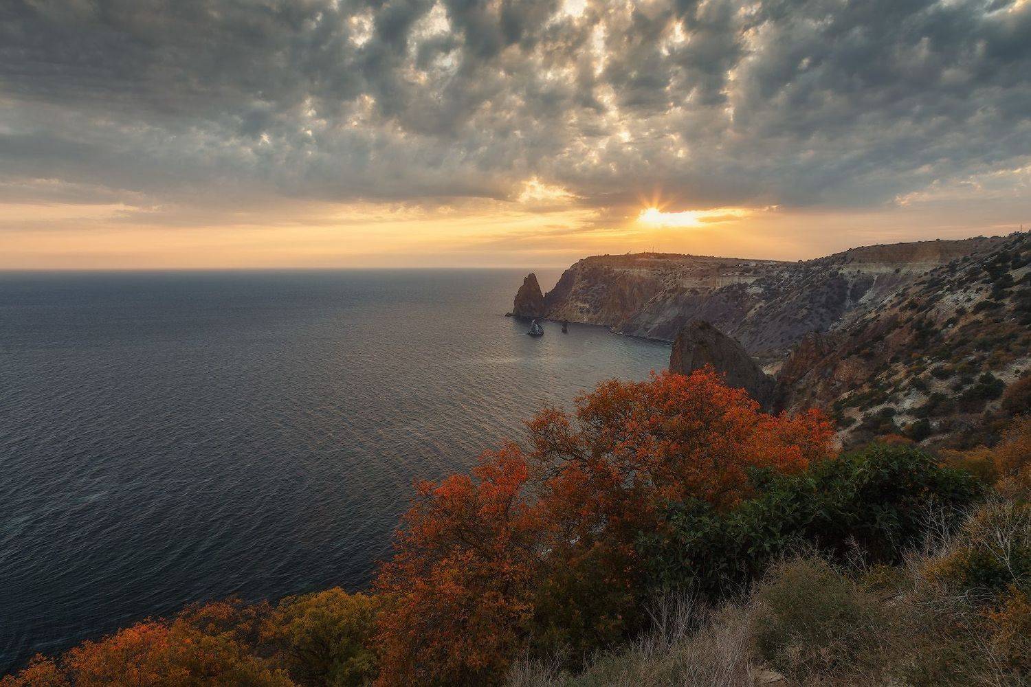 севастополь, море, пляж, осень, фиолент., Владимир Дубинин