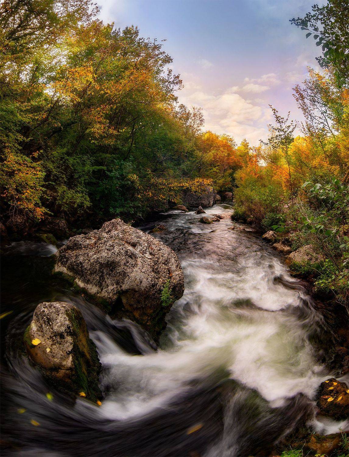 река, лес, осень, крым, черная речка, черноречье, каньон, Макс