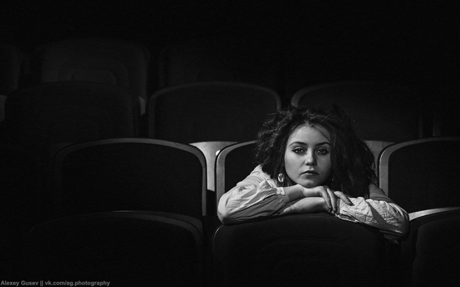 cinema, girl, portrait, theater, Alex Gusev