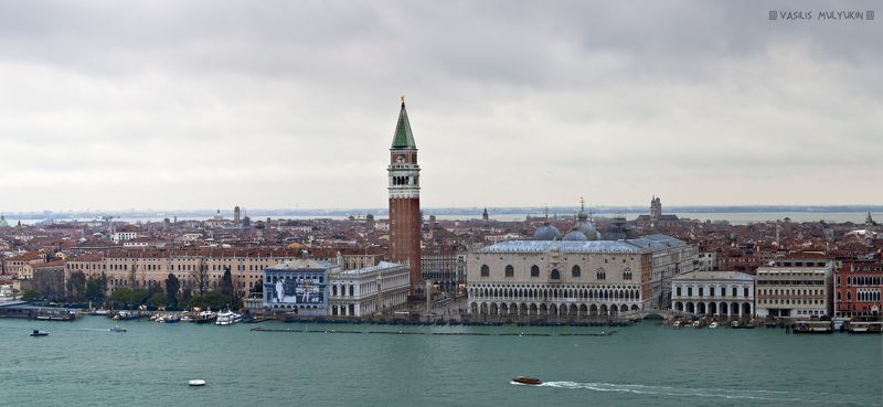 Venezia ...панорамная, с  Campanile  San Giorgio Maggiore фото превью