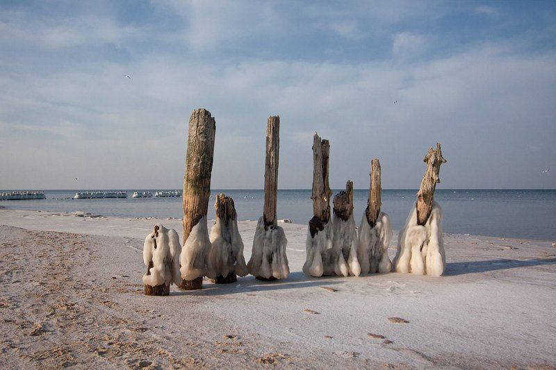 Winter beach фото превью
