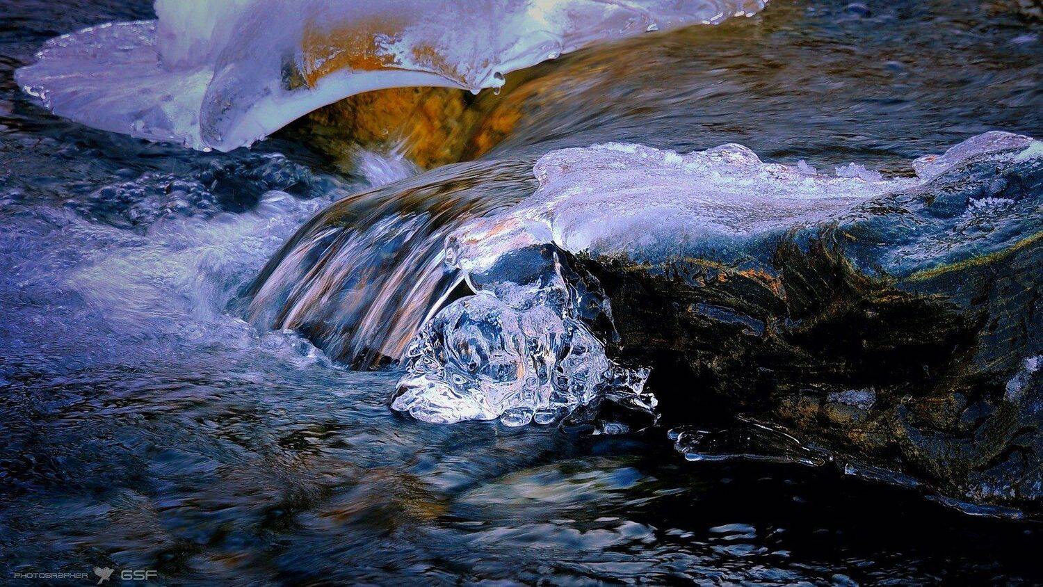 вода, лед, река, зима, Serj Master