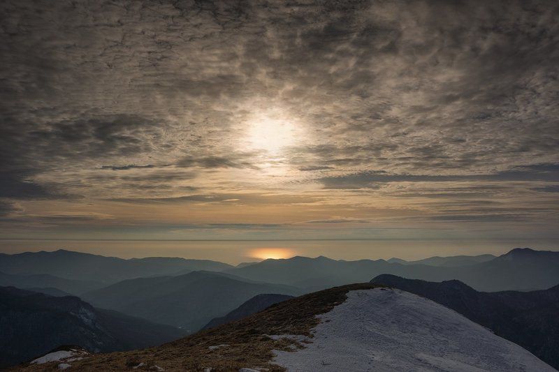 горы, закат, черное море Про море, которое можно увидеть в горах... фото превью