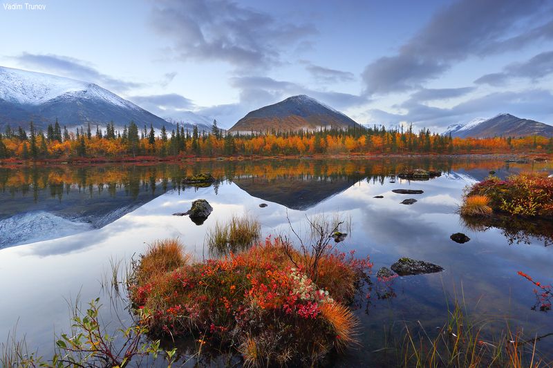 кольский, север, заполярье, хибины Рассвет в Хибинах фото превью