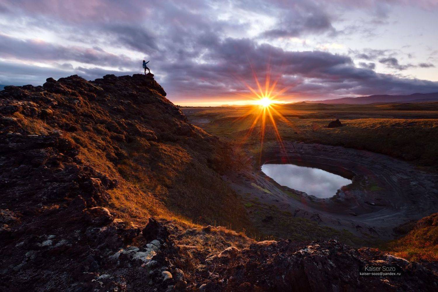 россия, камчатка, ключевсвкой парк, вулкан, озеро, отражение, закат, Kaiser Sozo