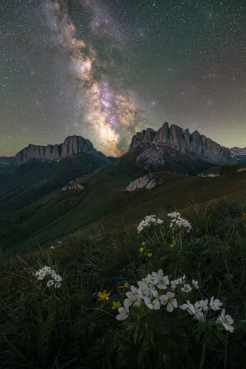 звезды, большой тхач, кавказ, адыгея, весна, чемерица, астро, ночь, milky way, млечный путь, ачешбоки, чертовы ворота, Глеб Желтов