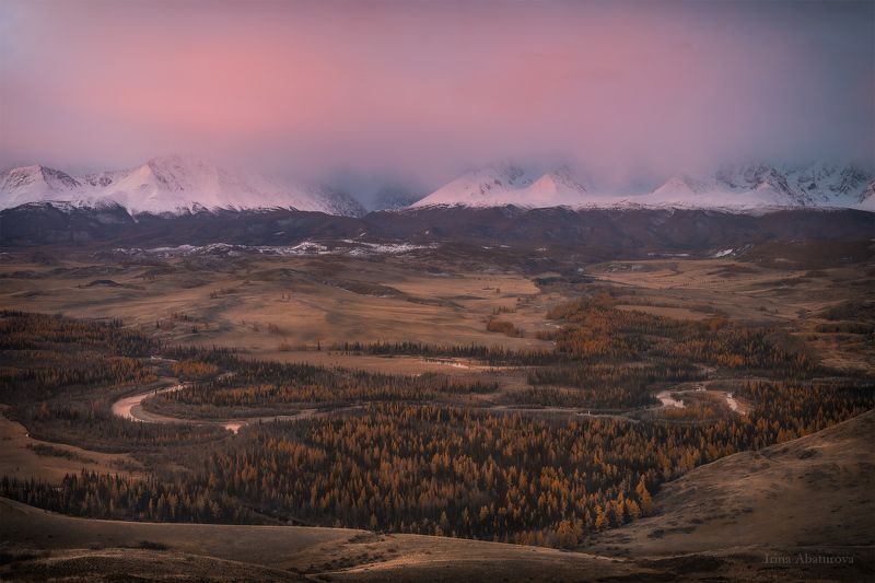 алтай, рассвет, горы, чуя, северо-чуйский хребет, осень Утро в Курайской степи фото превью