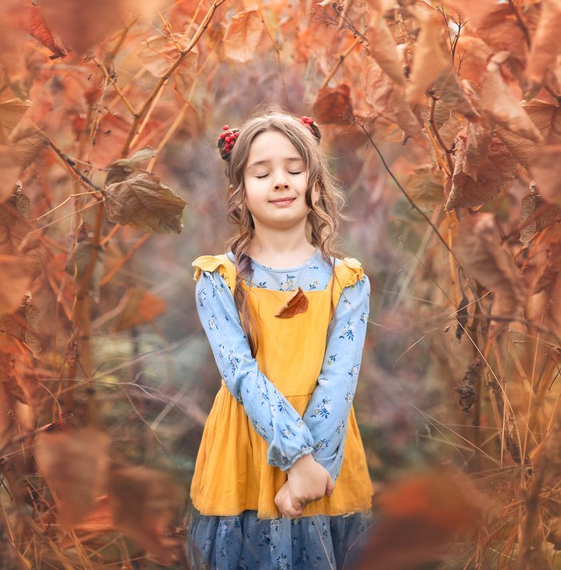 елена мамрукова, детский фотограф москва, осенняя фотосессия, девочка, осень Принцесса осень фото превью