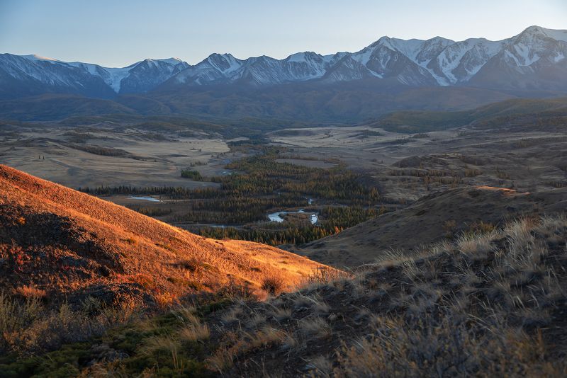 курай, алтай, горный алтай, вечер, закат, чуйский тракт Курайский вечер фото превью