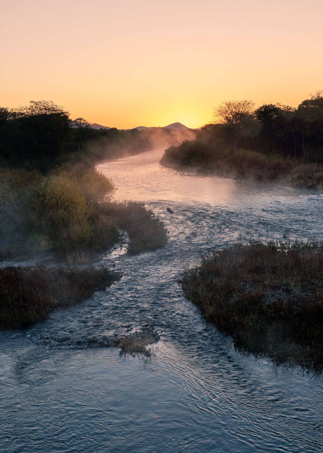 река, туман, рассвет, осень, настроение, Константин Костин