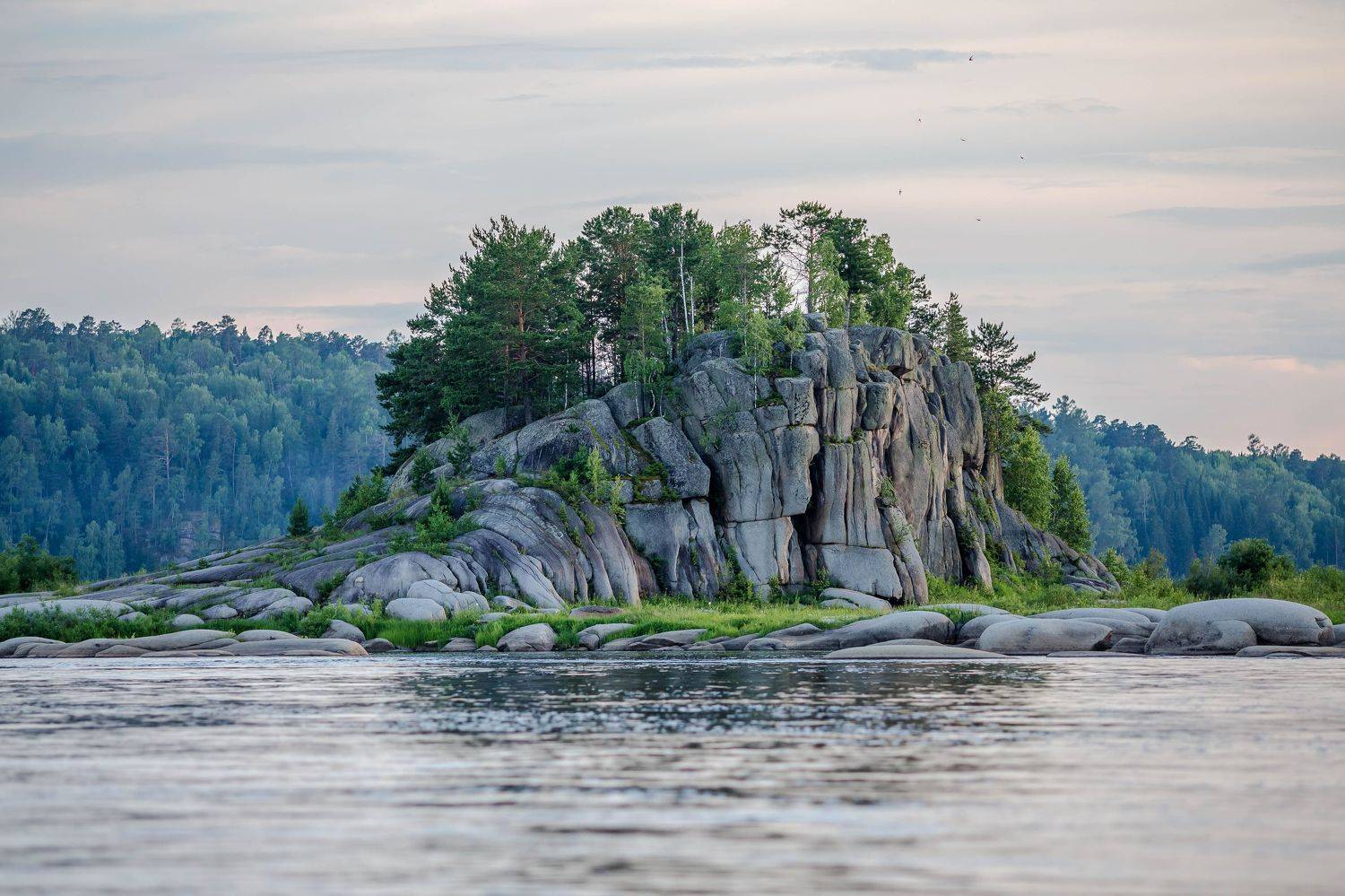Ангара, камни, река, остров, Караульный, Андрей Логвинович