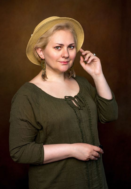 женский потрет, портрет под живопись, автопортрет Автопортрет фото превью