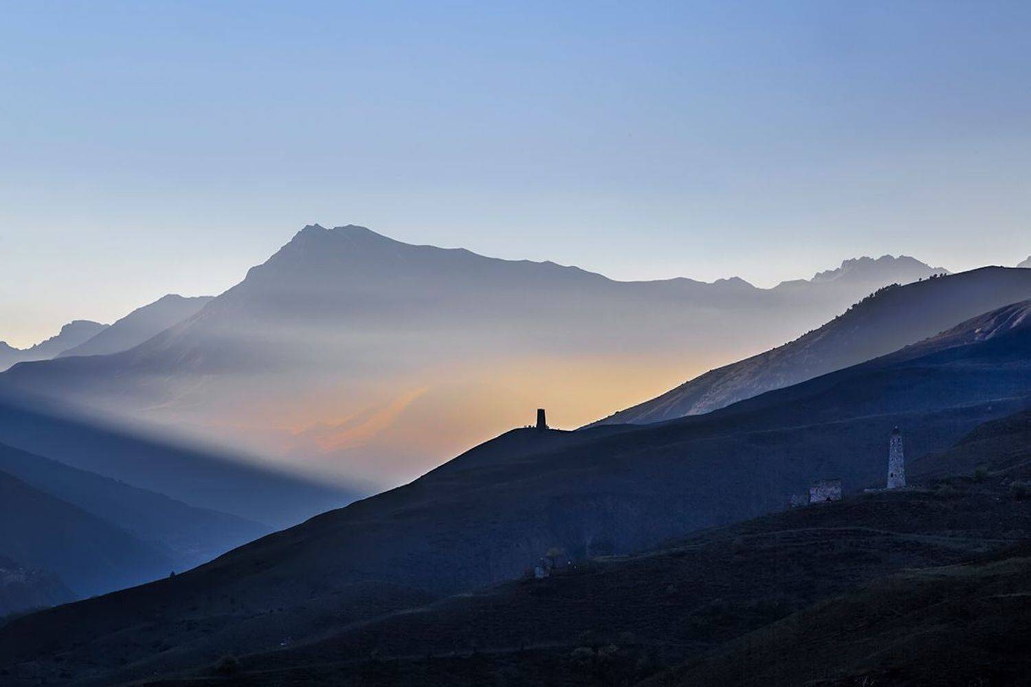 горы, свет, закат, солнце, луч, вечер, Игорь Антипов