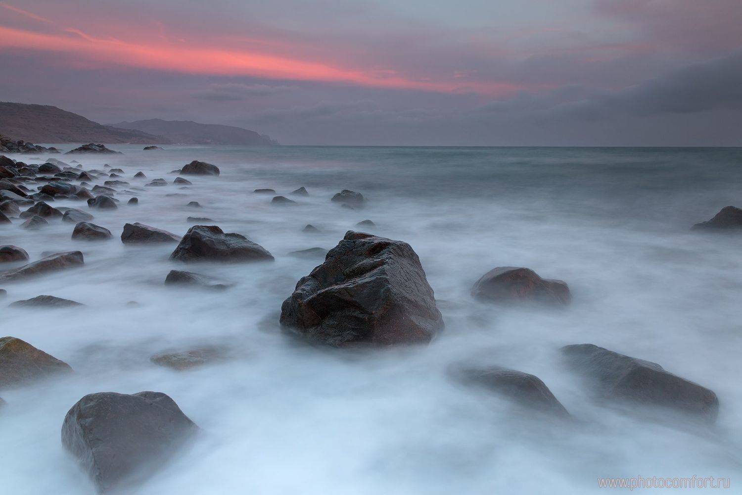 море, закат, камни, long exposure, sea, water, sunset, landscape, nature, Елена Ковригина
