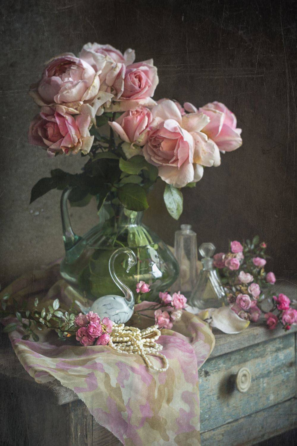 розы, натюрморт, розовые, Лионелла Зимина