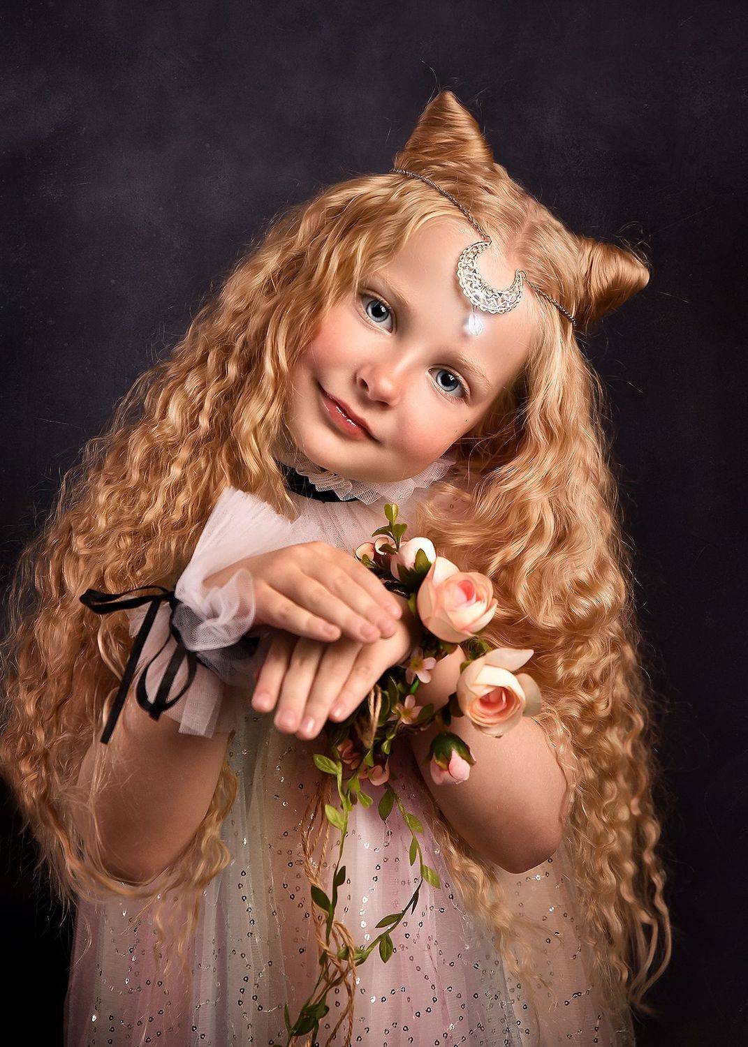 портрет, девочка, луна, Татьяна Кам