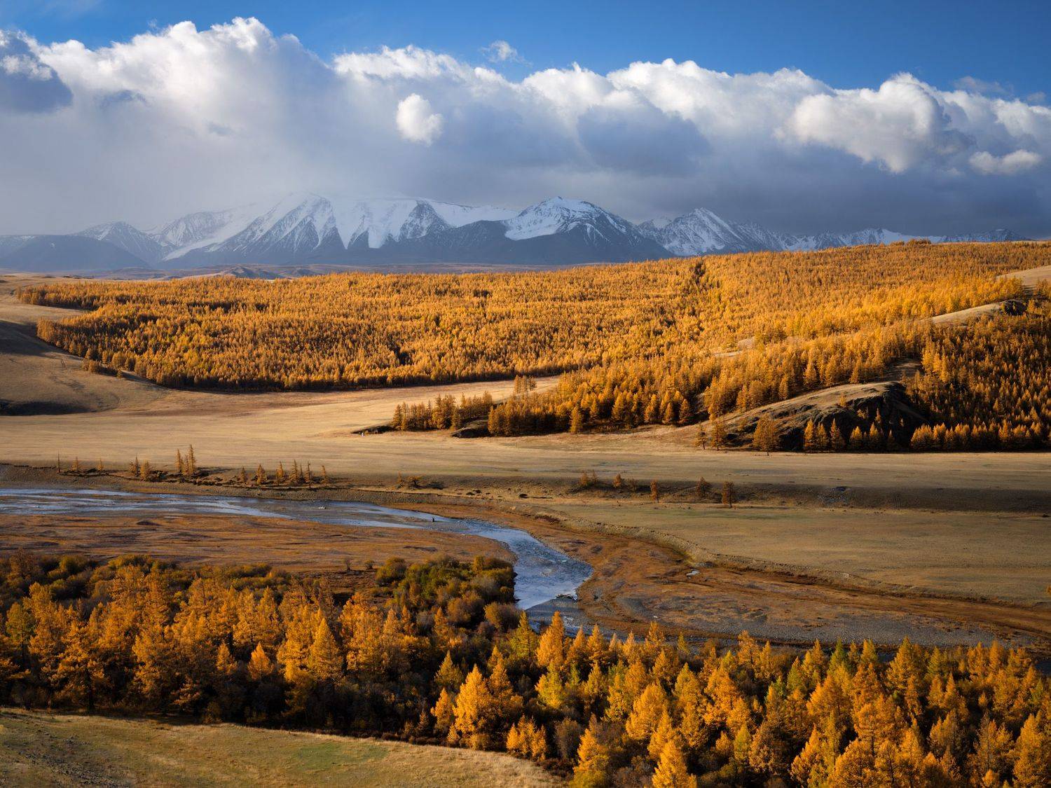 тува, тыва, рассвет, горы, осень, Константин Леонтьев