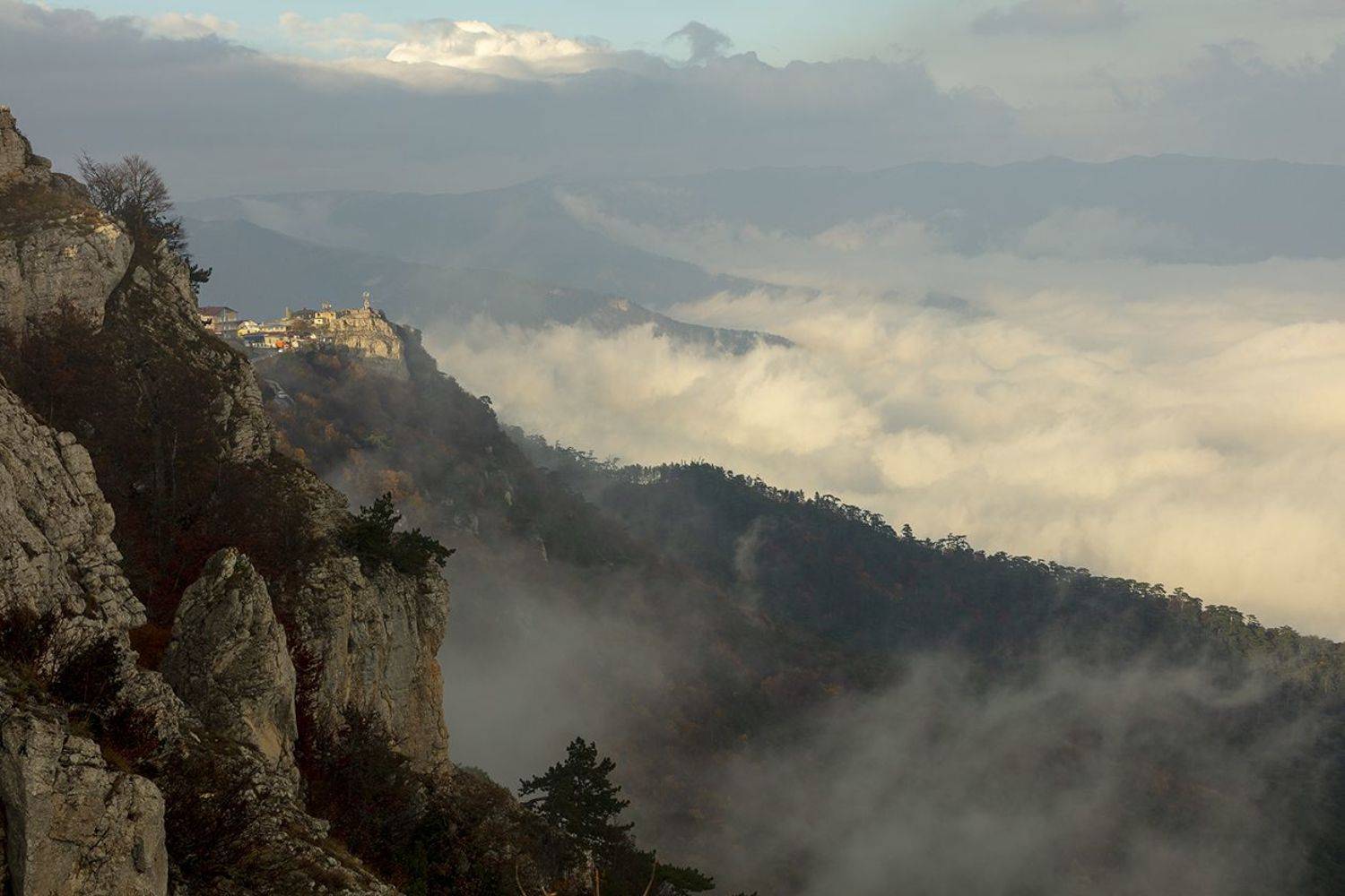 крым, пейзаж, вечер, осень, горы, ай-петри, облака,, Сергей Шульга