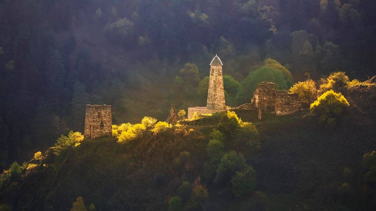 горы, кавказ, ингушетия, утро, башня, свет, travel, Игорь Антипов