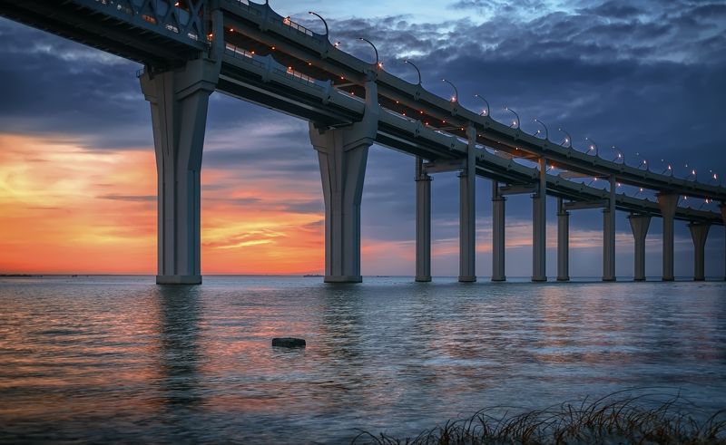 город,архитектура,мост,море Мост над морем фото превью
