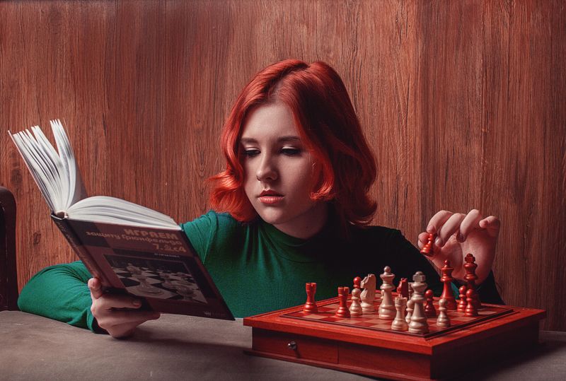 portrait, female portrait, queen\\\'s gambit, портрет, женский портрет, ход королевы, шахматы Queen\'s Gambit фото превью