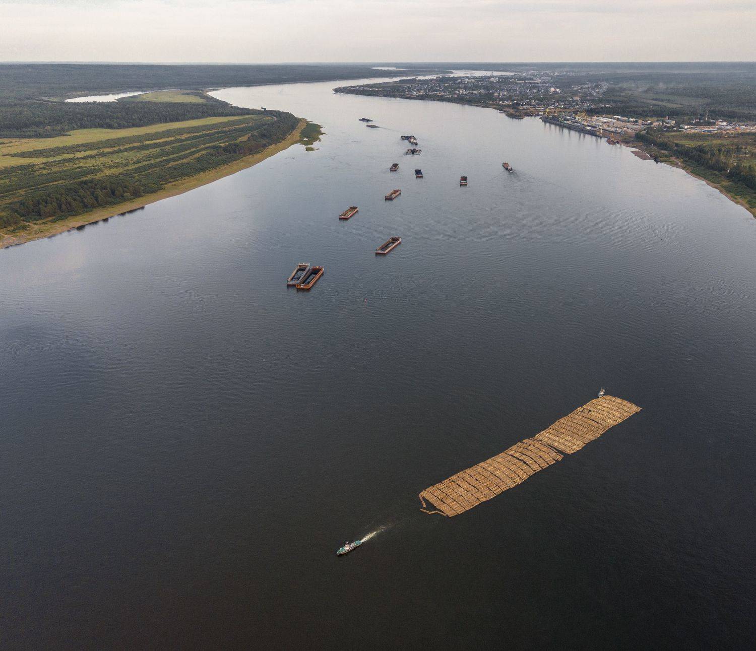 плот, пиловочник, буксировка, Енисей, , Андрей Логвинович
