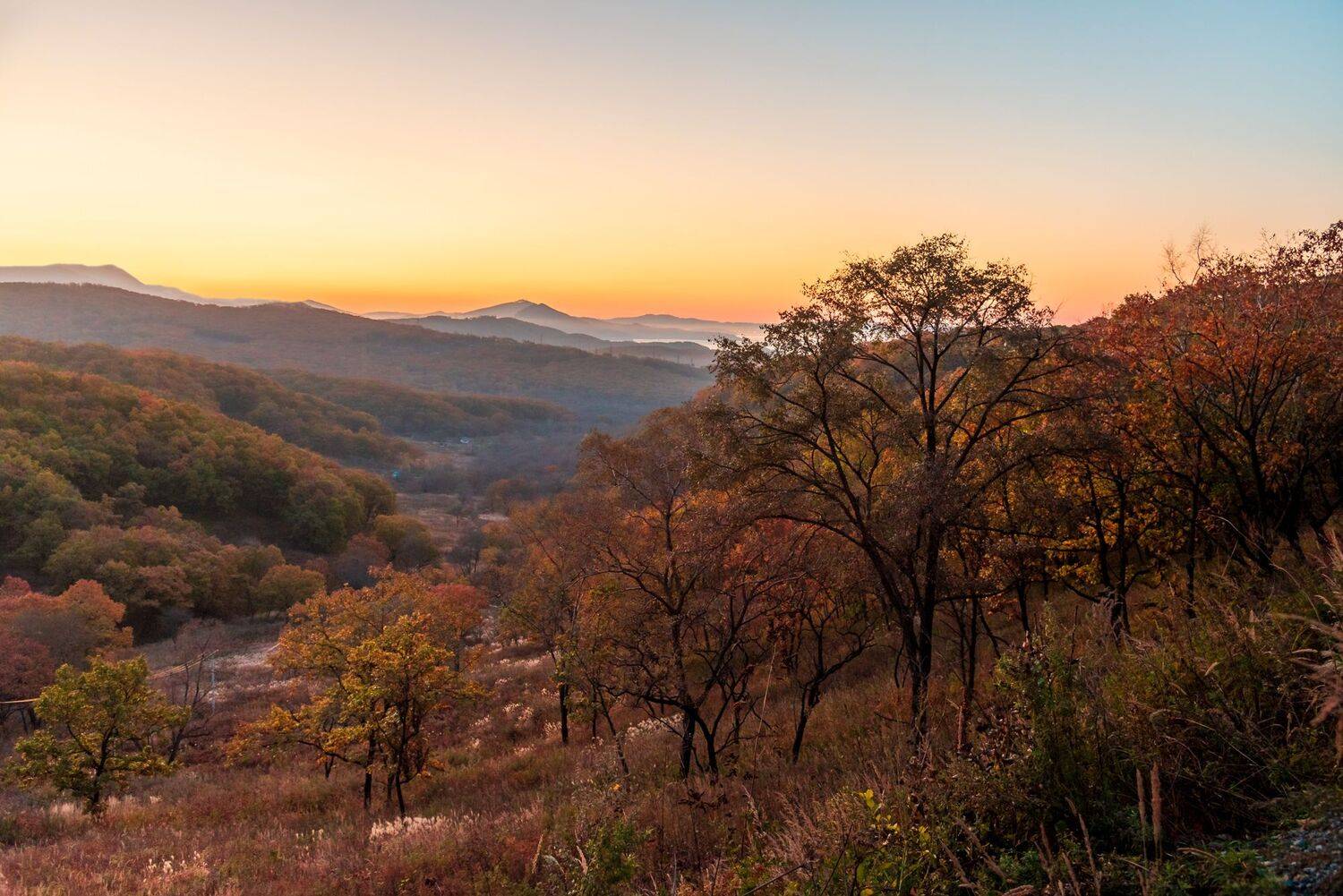 горы, рассвет, утро, осень, увядание, погода, Константин Костин