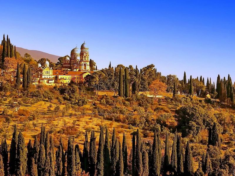 Осень. Монастырь. Ново-Афонский монастырь.  фото превью