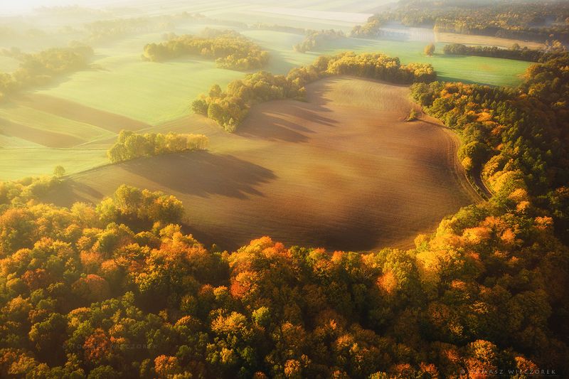 landscape, poland, light, autumn, awesome, amazing, sunrise, sunset, lovely, nature, travel, drone, trees, orange, shadows, dji, colors, fields, heart The Heart фото превью