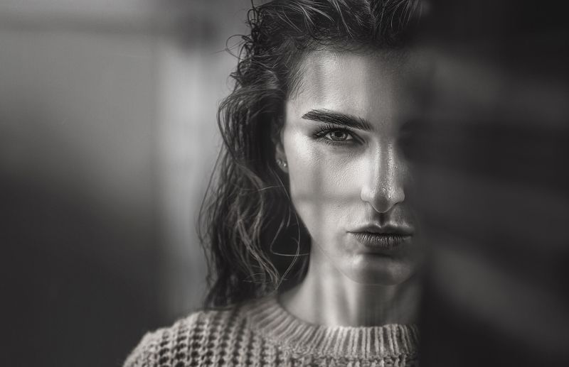 девушка , портрет , чб, Яна фото превью
