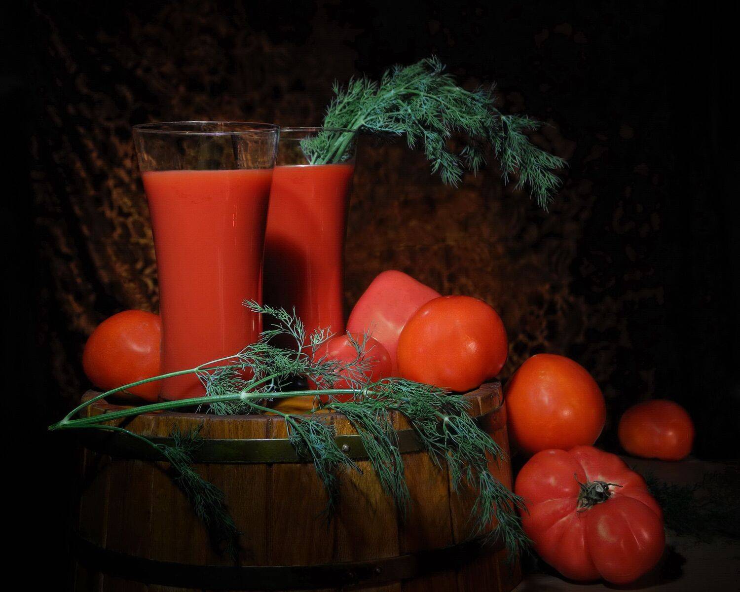 помидоры томат сок зелень укроп стакон дача сад огород урожай витамины, Сергей Фунтовой