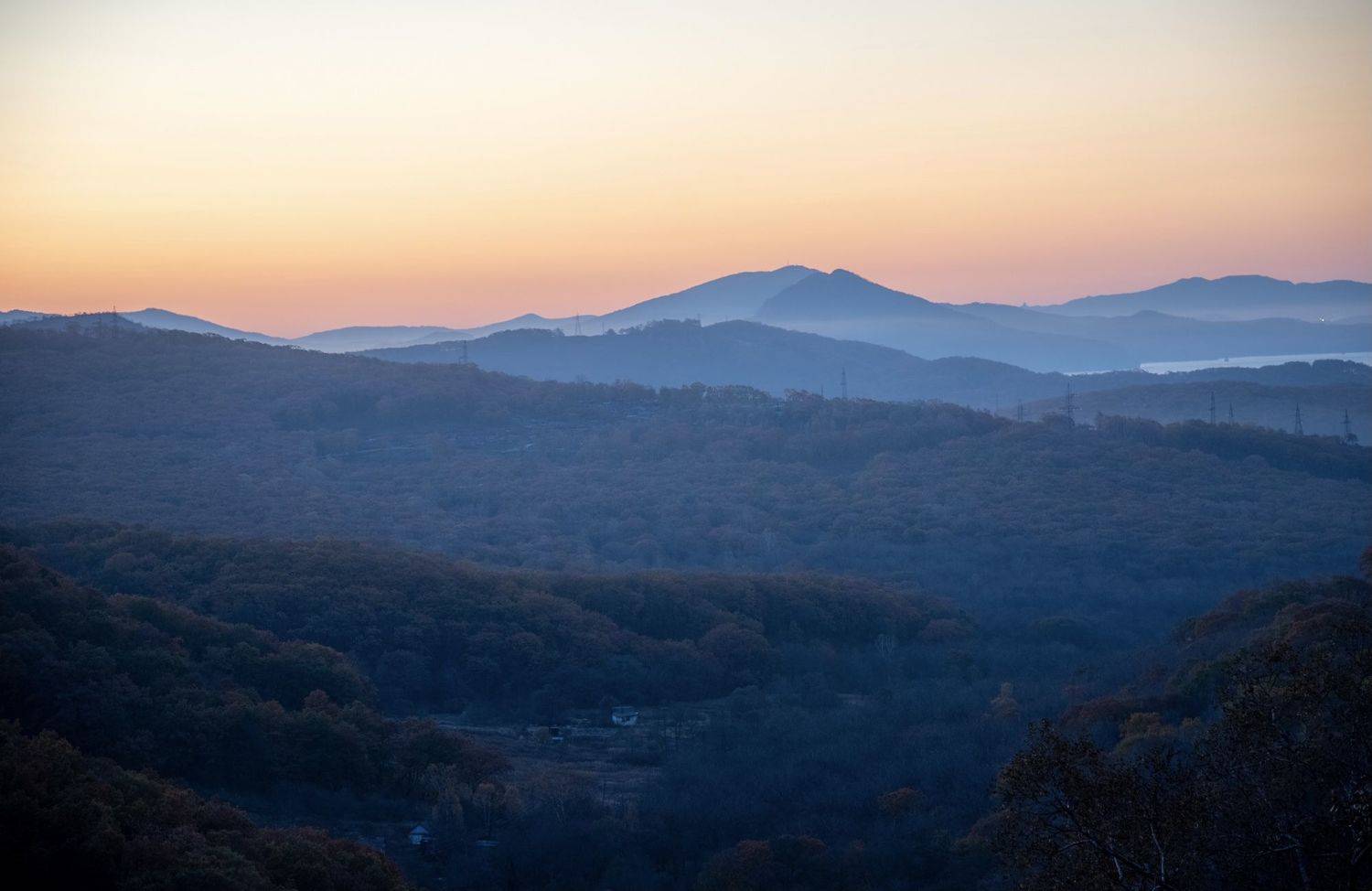 утро, рассвет, осень, горы, холмы, пейзаж, россия, приморье, туризм, путешествия, Константин Костин