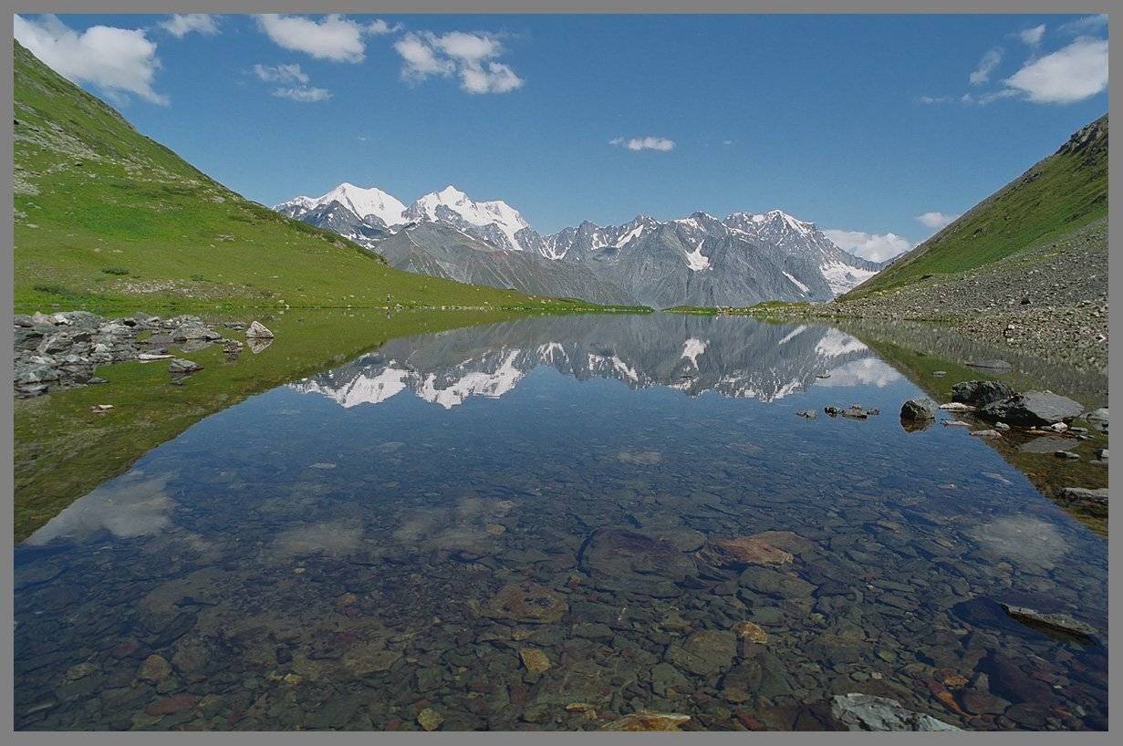 алтай, катунский хр., г.белуха, отражение, скан с плёнки, 2000г., АНАТОЛИЙ ДОВЫДЕНКО