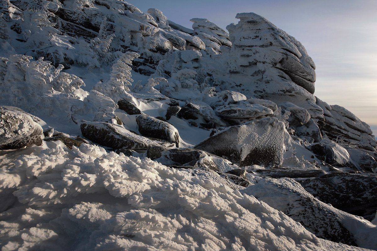 снег, мороз, скалы, кедры, шерегеш, горная шория, Валерий Пешков