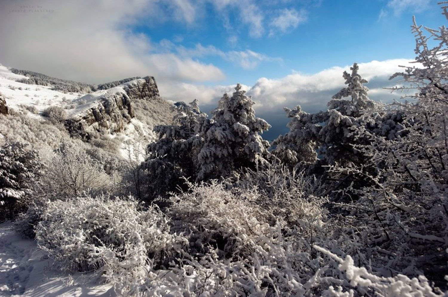 Гора, Демерджи, Зима, Крым, Крым гора Демерджи поход зима ян, Лепота, Небо, Поход, Снег, Солнце, Тропинка, Январь, Плаксенко Леонид