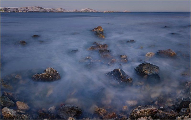 Длинная выдержка, Закат, Камни, Коктебель, Крым, Море, Панорама, Черное море *** фото превью