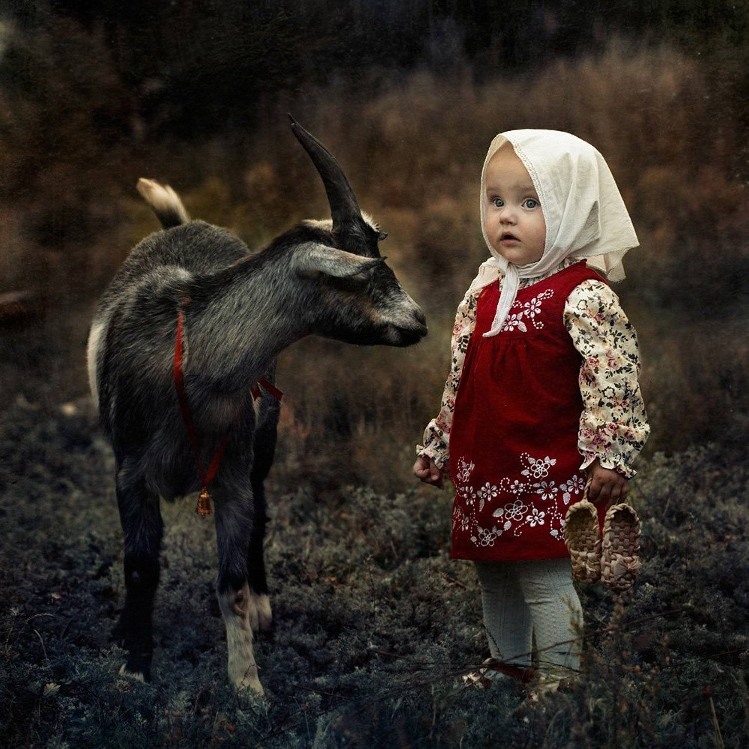 девочка, дети, козел, лапти, сказка, Ярунин Олег